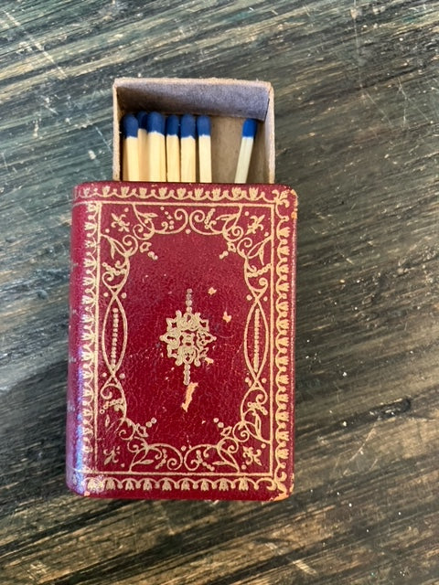 Little Leather Book Shaped Matchbox