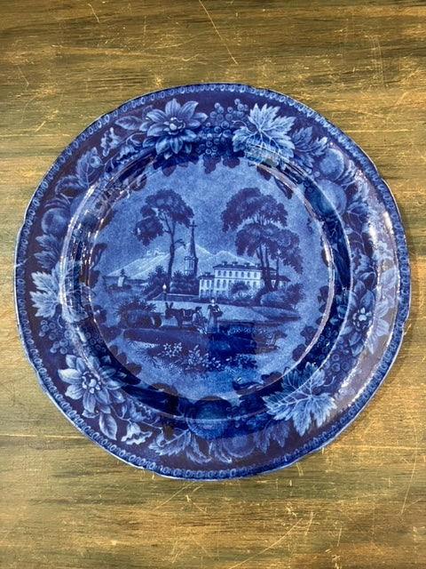 Historical Blue Plate Town Scene