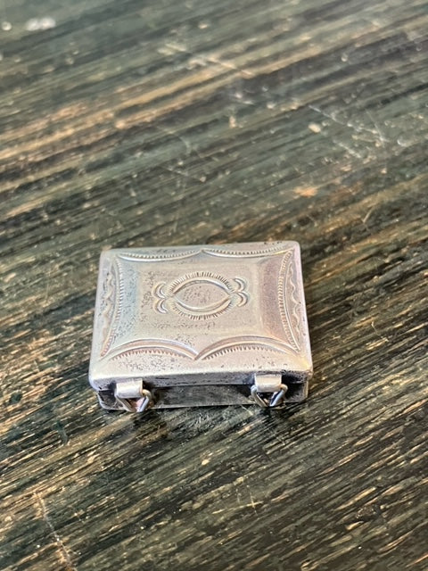 Silver Square Shaped Pill Box