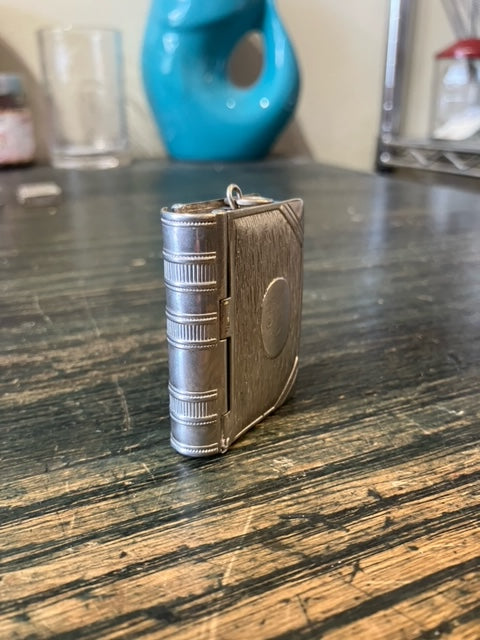 Match Safe Book shaped Nickel plated
