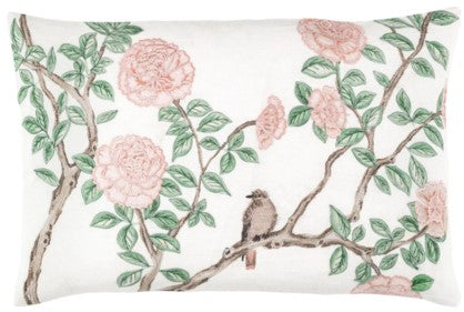 Jolie Embroidered White Decorative Pillow