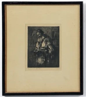 Framed Limited Etching "Jude beim Morgengehet"