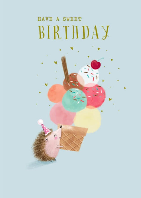 Hedgehog Ice Cream Birthday Card