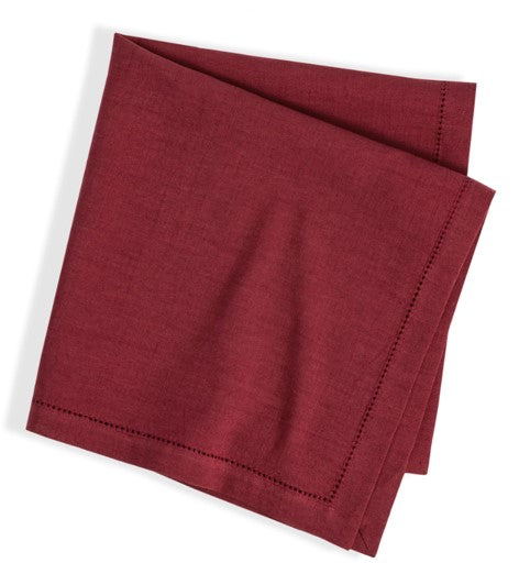Haven Hemstitch Napkin Set of 4 in Merlot