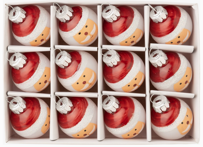 Mini Santa Ornaments set of 12