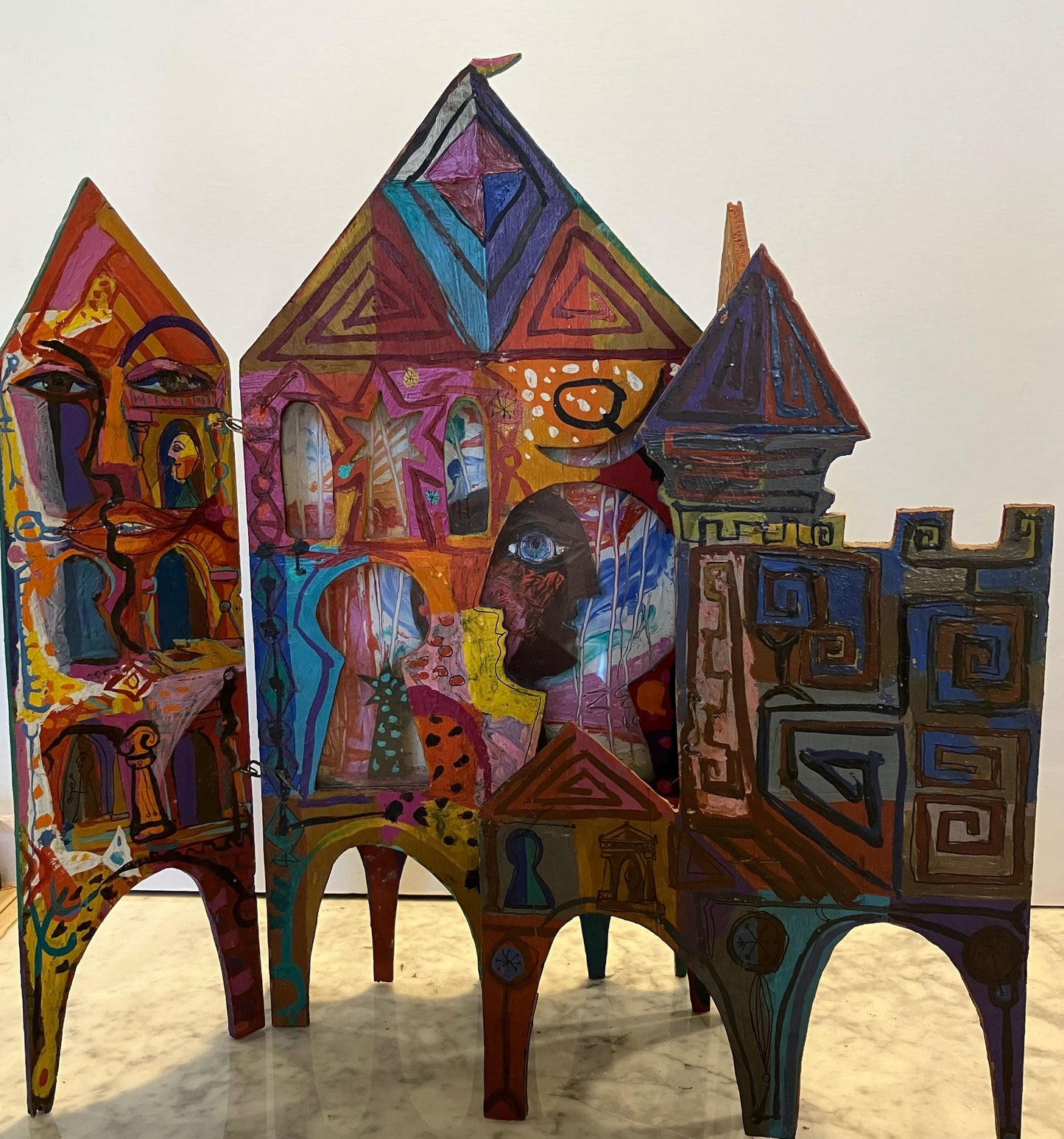 Outsider Art Triptych Shadowbox