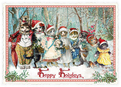 Xmas Cat Family Postcard