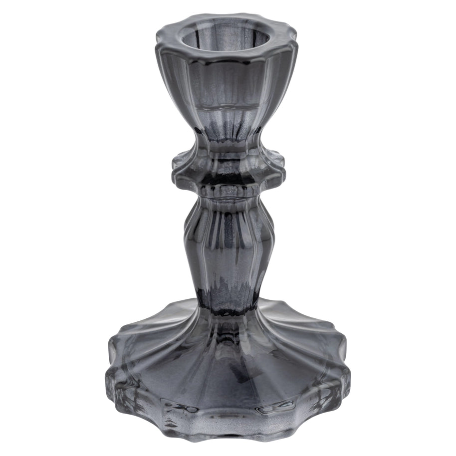 Glass Candlestick Holder Raven