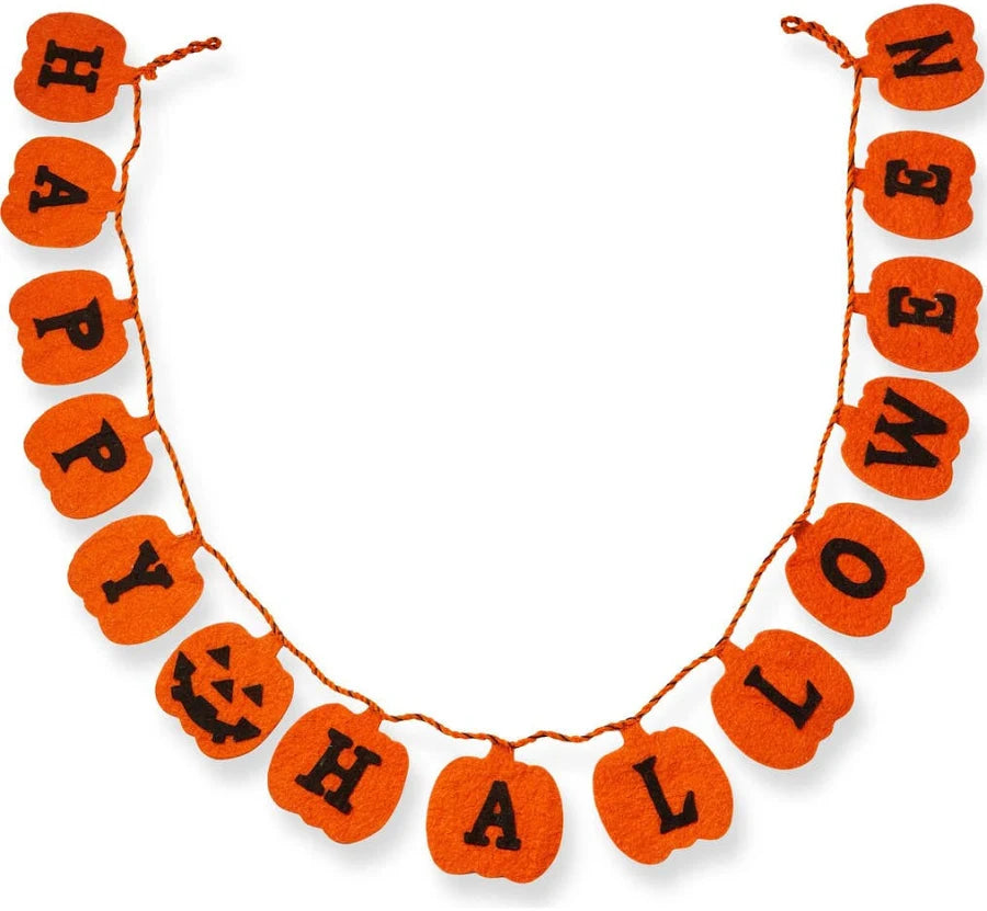 happy halloween wool felt garland