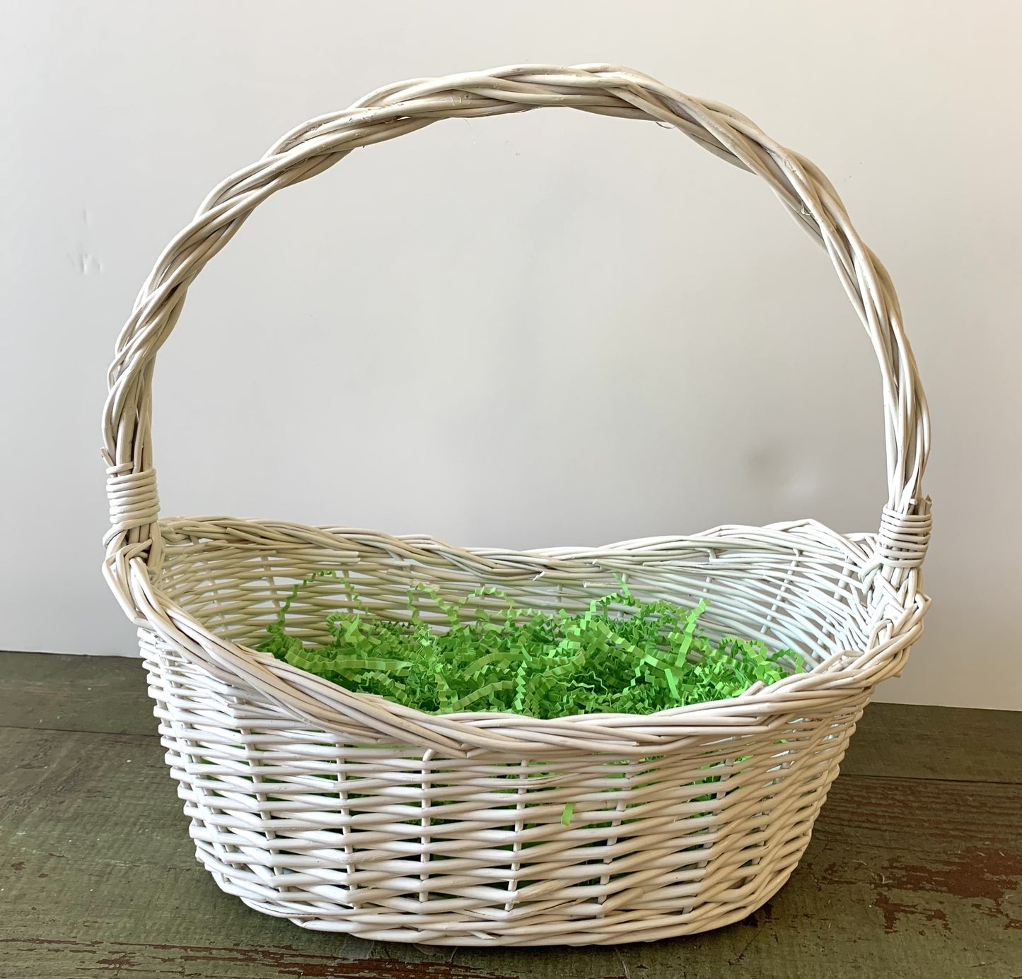 Basket Oval Willow White Sm