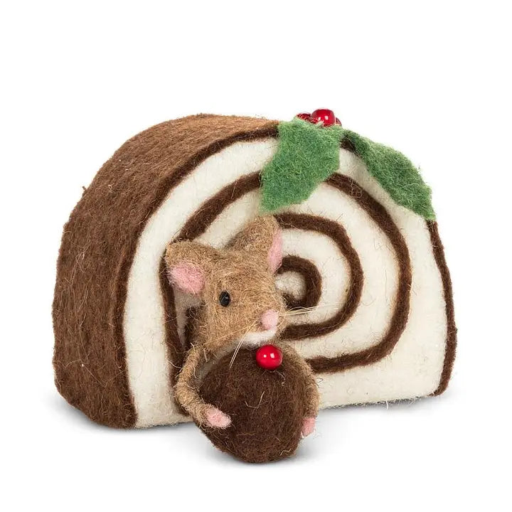 Mouse with Swiss Roll Cake-3.5"H