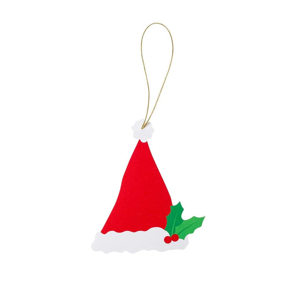 Santa Hat Die-Cut Gift Tags - 4 Per Package