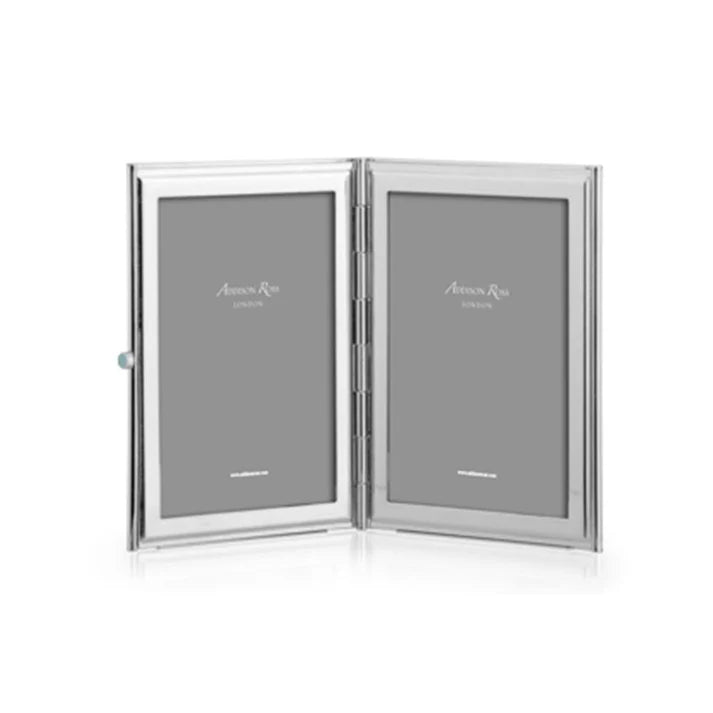 White & Silver Plate Travel Frame 2 x 3