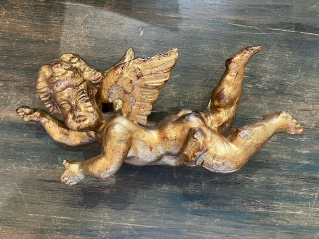 Gilded Cherub right arm extended