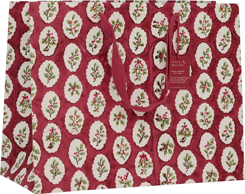 Red Xmas Scallop Large Gift Bag