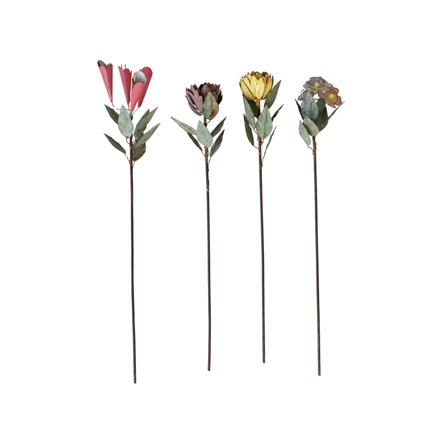 Hand-Painted Metal Flower Pick