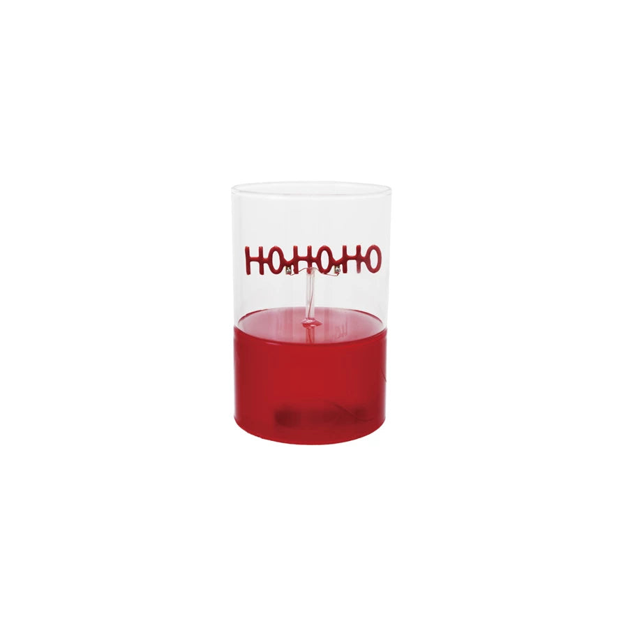 Glass LED Light with "HO HO HO" Shaped Filament, Red