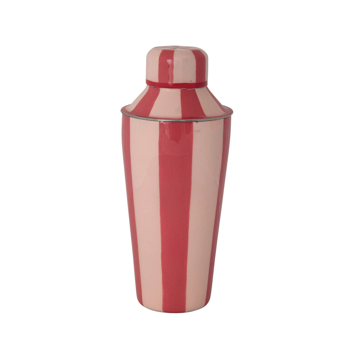 Enameled Stainless Steel Striped Cocktail Shaker Red & Pink