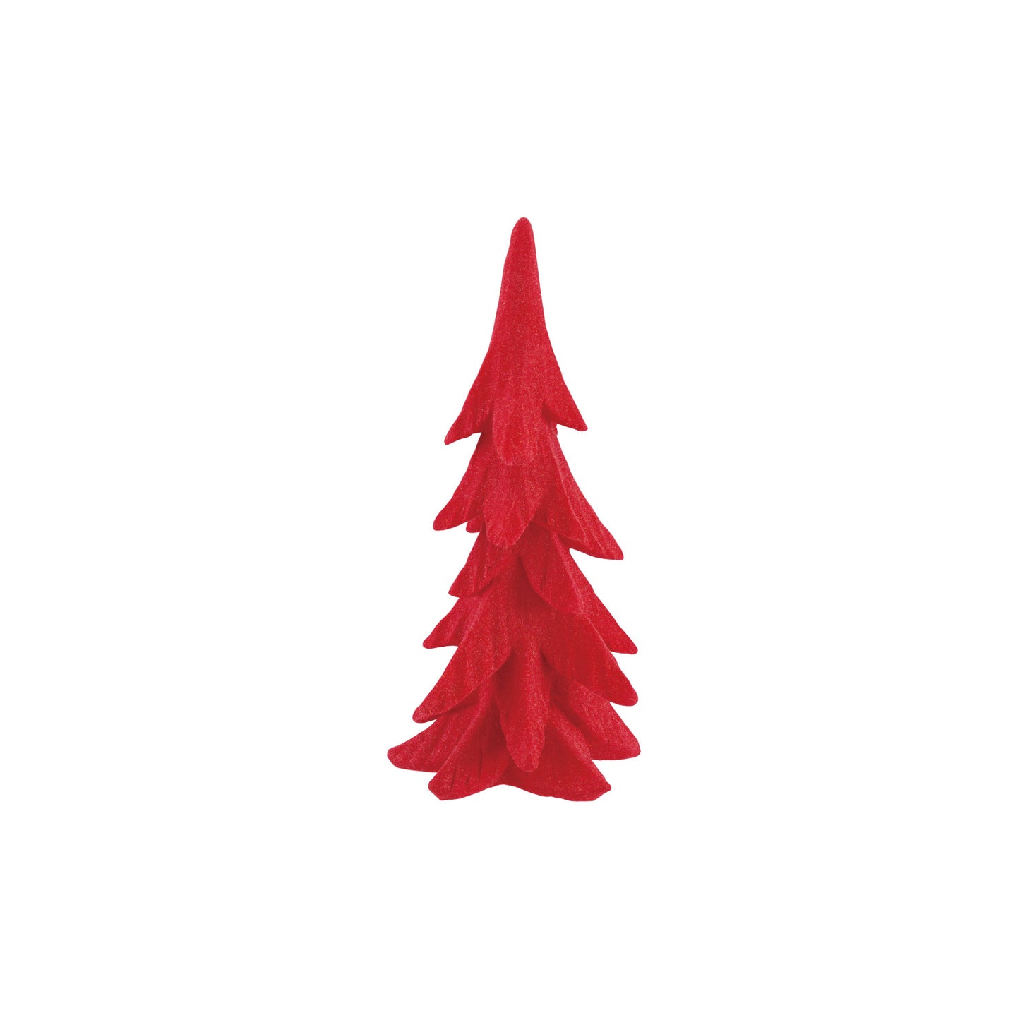 Flocked Resin Tree Red
