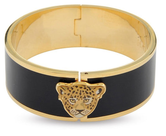 Halcyon Days- Black and Gold Leopard Bangle