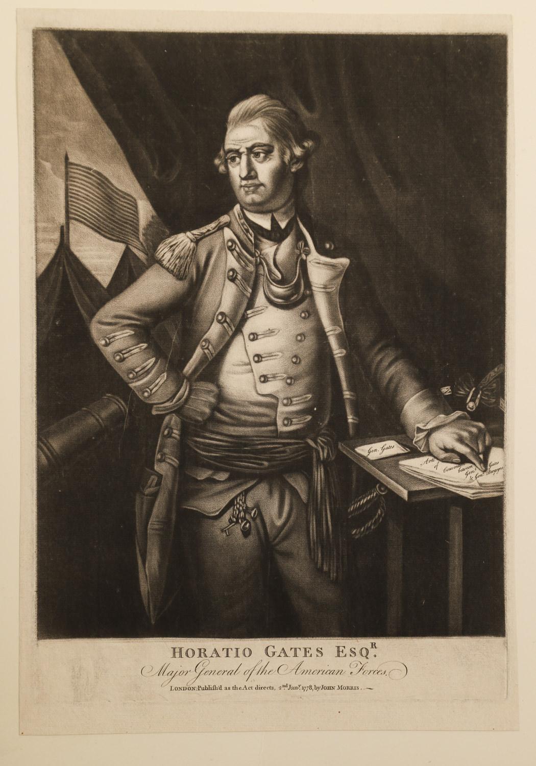 Mezzotint of Horatio Gates Esqr, Major General of the American Forces
