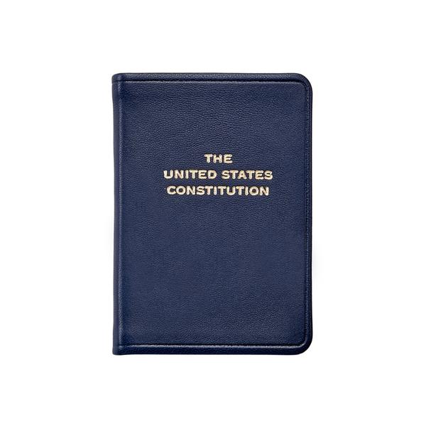 Mini United States Constitution Blue Traditional Leather