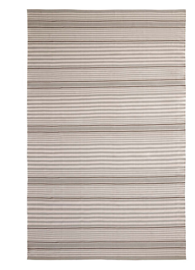 3x5 Rug, Rugby Stripe Platinum Indoor/Outdoor