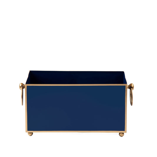 Mattie Rectangular Cachepot Planter 6x12  ndigo Blue