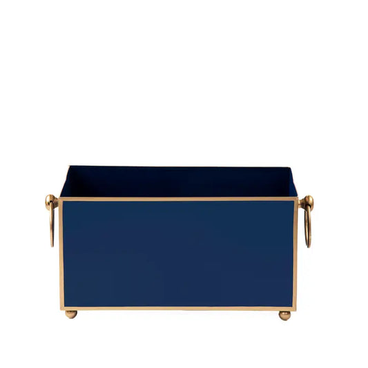 Mattie Rectangular Cachepot Planter 6x12  Indigo Blue