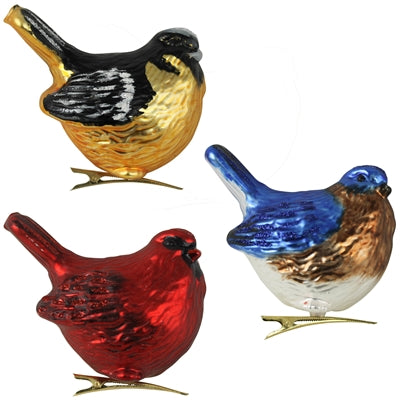 Bird Clip on Glass Ornament