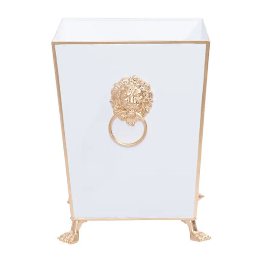 Paws & Claws Square Wastebasket White