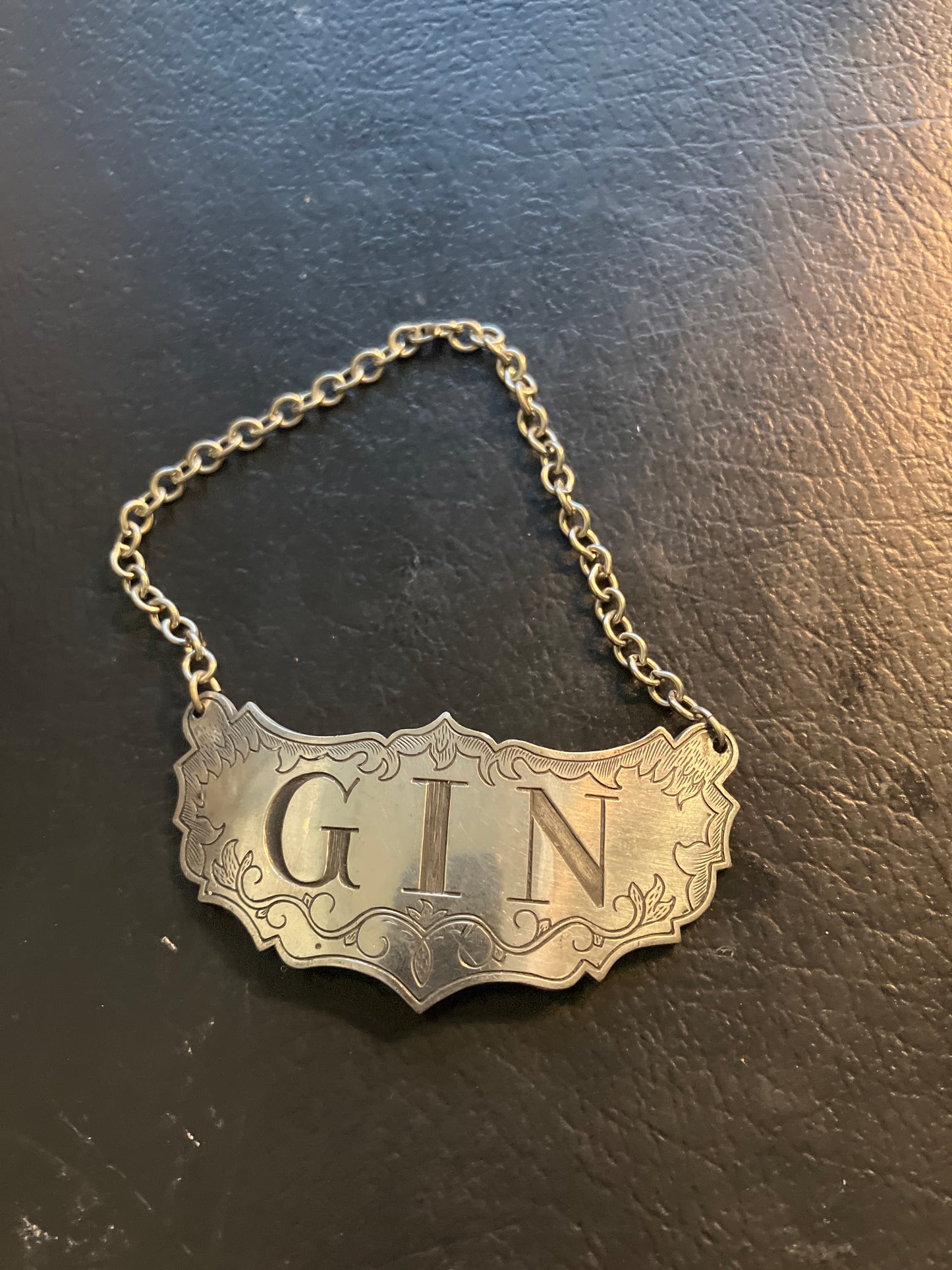 Gin Pewter Bottle Tag