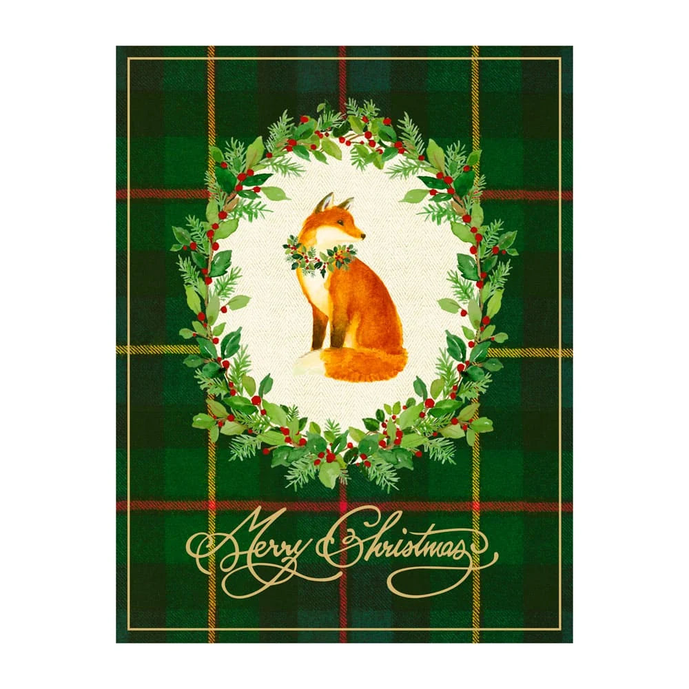 Tartan Fox Classic Boxed Christmas Cards - includes 15 cards & envelopes