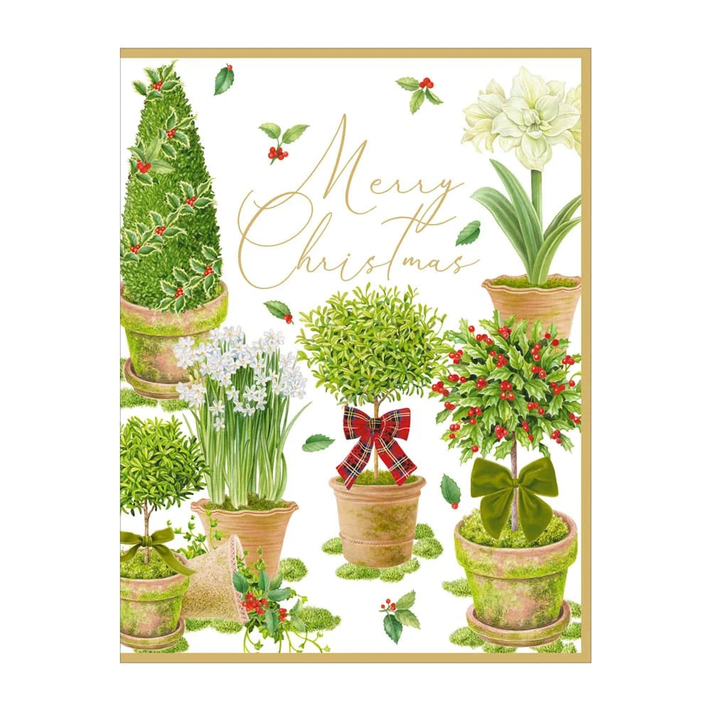 Winter Topiaries Classic Boxed Christmas Cards - includes 15 cards & envelopes