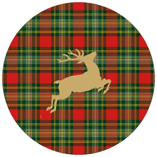 Reindeer Tartan Red Paper Placemats - includes 12 Paper Placemats