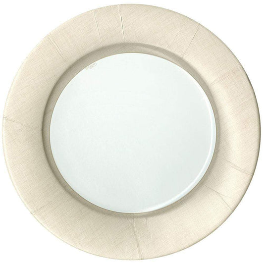 Linen Border Paper Dinner Plates in Natural - 8 Per Package