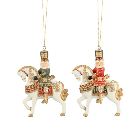 Santa on horse back ornament