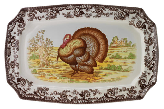 Woodland Rectangular Platter 17.5 Inch Turkey