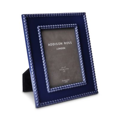 Navy Bobbin Lacquer Photo Frame 5 x 7