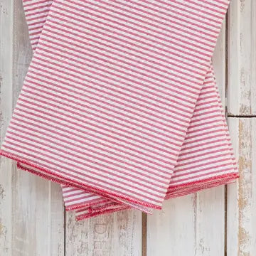 Seersucker Cocktail Napkins, Set of Four, Red