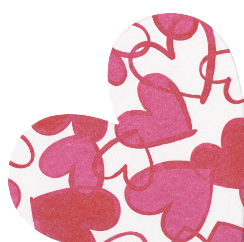 Airlaid Party Painted Hearts die cut Napkin