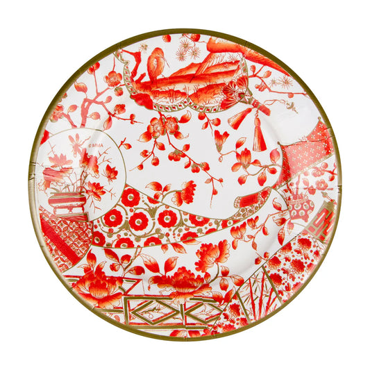 Salad Plates Gilded Porcelain Coral