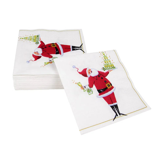 Santa Serving Drinks Cocktail Napkins - 20 Per Package