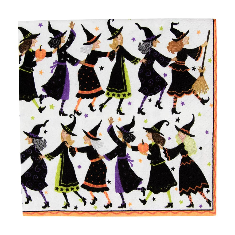 Cocktail Napkin Witches Conga Line