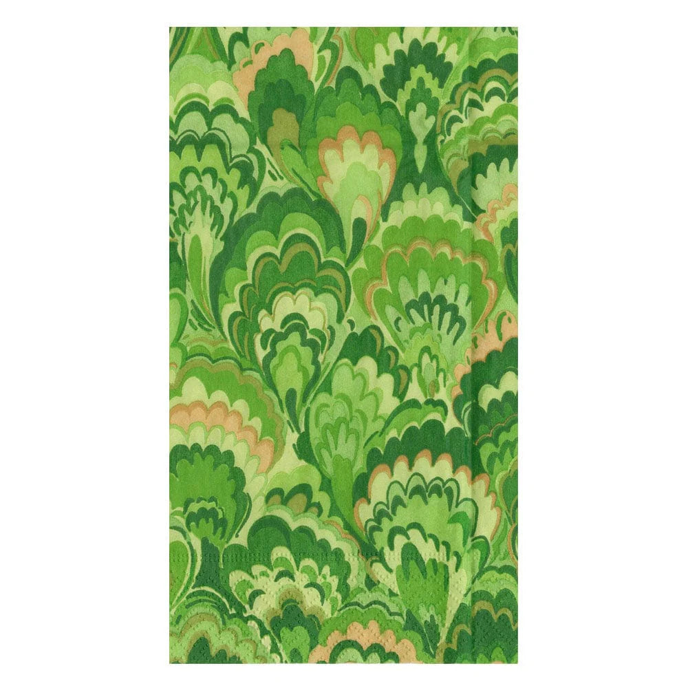 Guest Towel Marbled Ceramica Green