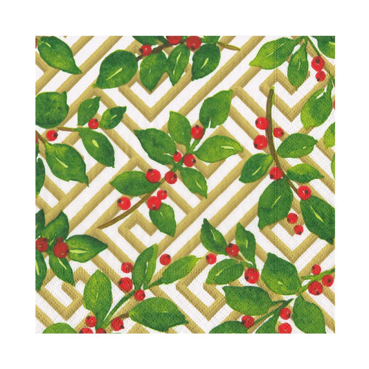 Luncheon Napkin Holly and Fretwork