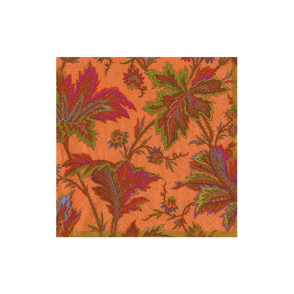 Cocktail Napkin Paisley Leaves