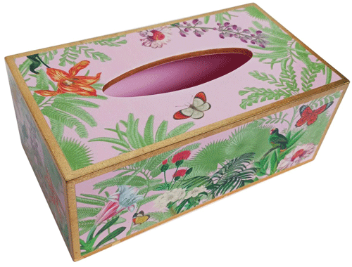 Paradise Garden lacquered rectangle tissue box