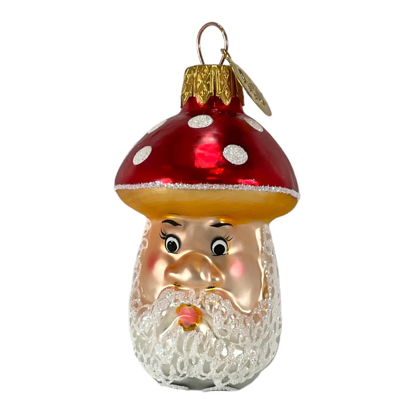 Mini Santa Claus with Red Mushroom Top Hanging Ornament