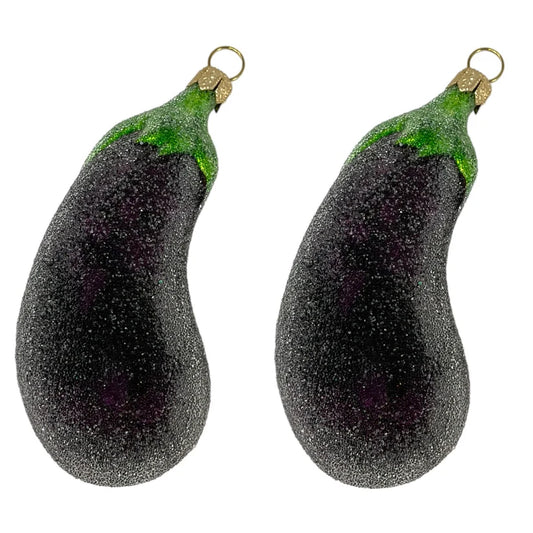 Eggplant Polish Glass Christmas Tree Ornament